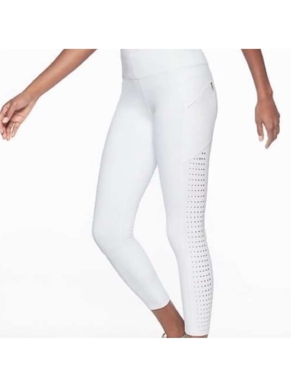 Athleta cropped white leggings size medium